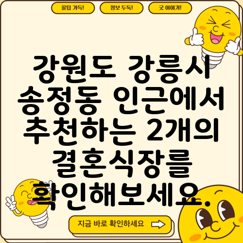 강원도 강릉시 송정동 인근에서 추천하는 2개의 결혼식장를 확인해보세요.
