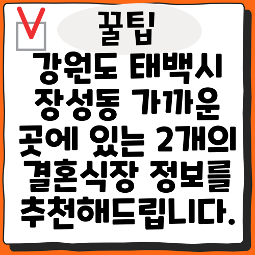 강원도 태백시 장성동 가까운 곳에 있는 2개의 결혼식장 정보를 추천해드립니다.