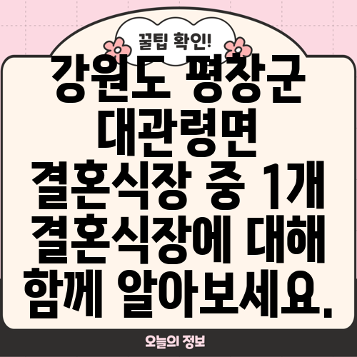 강원도 평창군 대관령면 결혼식장 중 1개 결혼식장에 대해 함께 알아보세요.