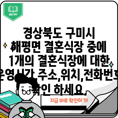 경상북도 구미시 해평면 결혼식장 중에 1개의 결혼식장에 대한 운영시간,주소,위치,전화번호 확인 하세요.