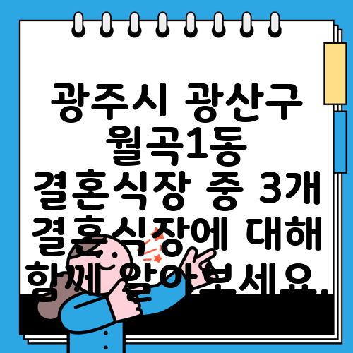 광주시 광산구 월곡1동 결혼식장 중 3개 결혼식장에 대해 함께 알아보세요.