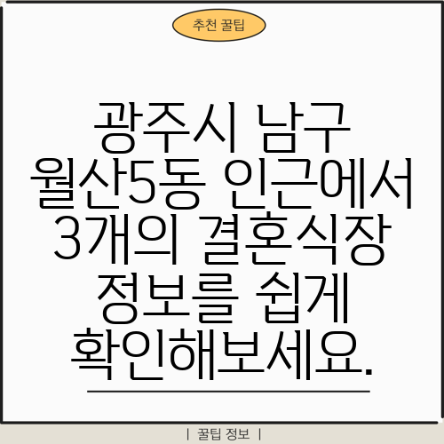 광주시 남구 월산5동 인근에서 3개의 결혼식장 정보를 쉽게 확인해보세요.