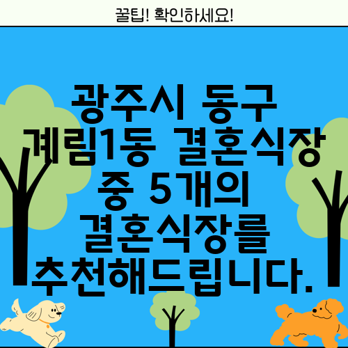 광주시 동구 계림1동 결혼식장 중 5개의 결혼식장를 추천해드립니다.