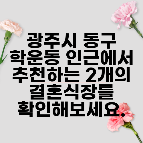광주시 동구 학운동 인근에서 추천하는 2개의 결혼식장를 확인해보세요.