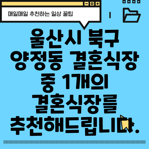 울산시 북구 양정동 결혼식장 중 1개의 결혼식장를 추천해드립니다.