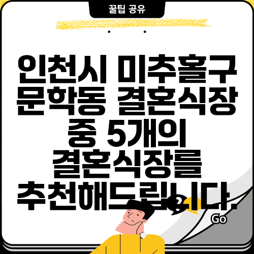 인천시 미추홀구 문학동 결혼식장 중 5개의 결혼식장를 추천해드립니다.
